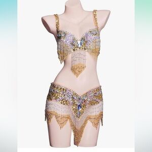 GOLD Belly Dance Bra and Belt
